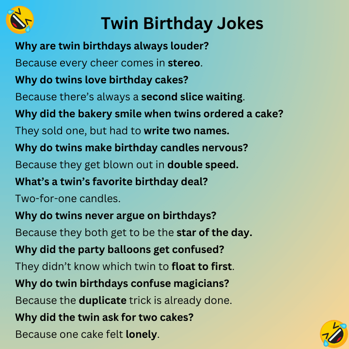 Twin Birthday Jokes