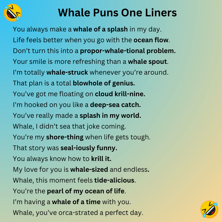 Whale Puns One Liners