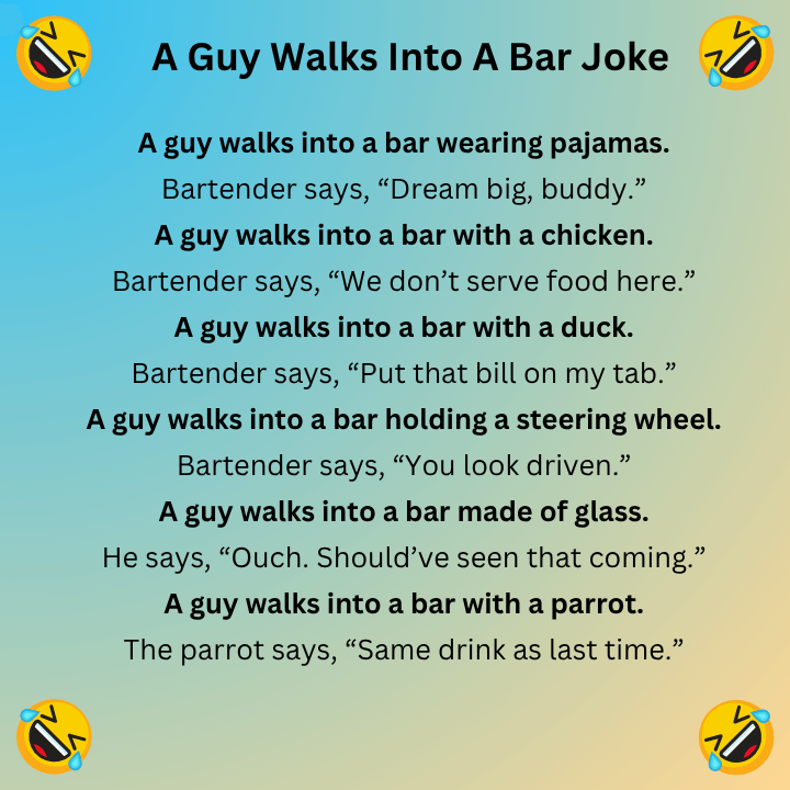 A Guy Walks Into A Bar Joke