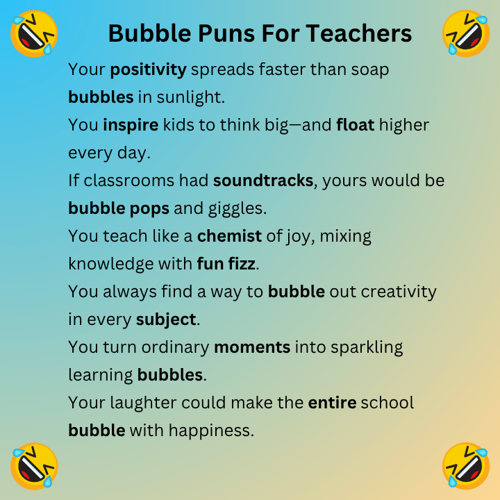 Bubble Puns For Teachers