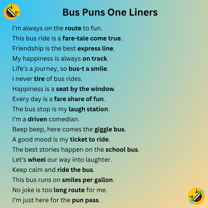 Bus Puns One Liners