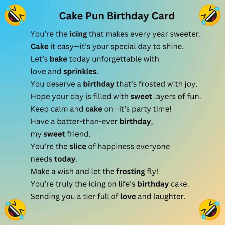 Cake Pun Birthday Card