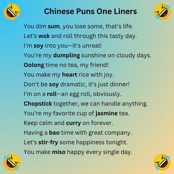Chinese Puns One Liners