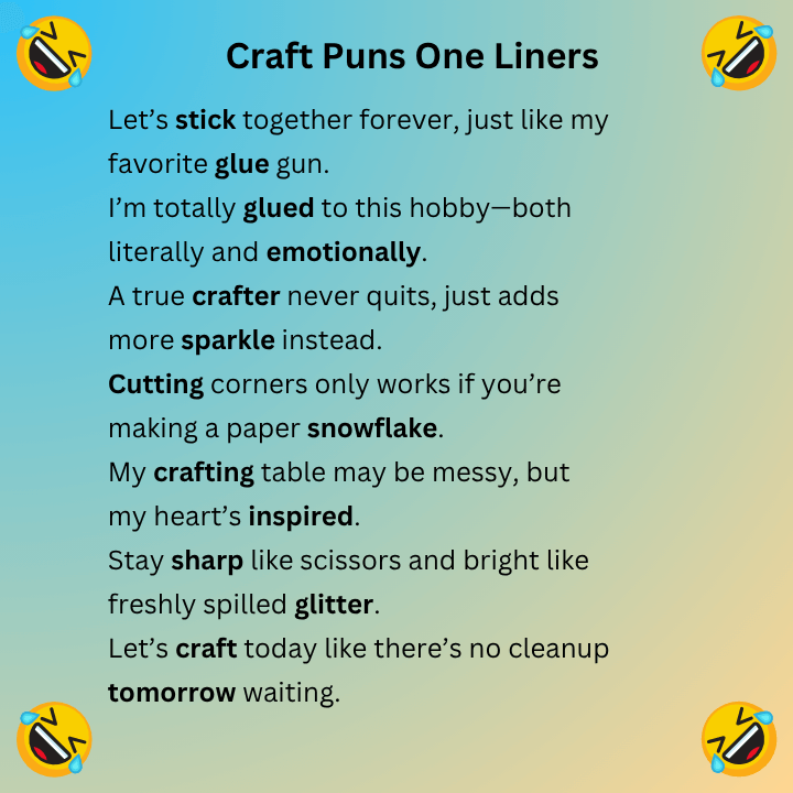 Craft Puns One Liners