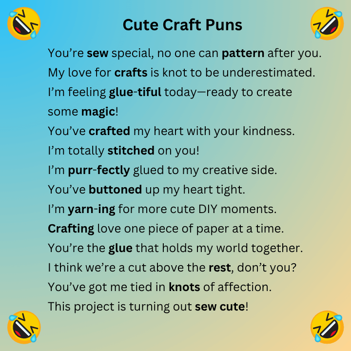 Cute Craft Puns