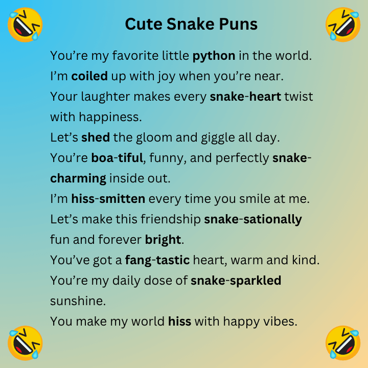 Cute Snake Puns