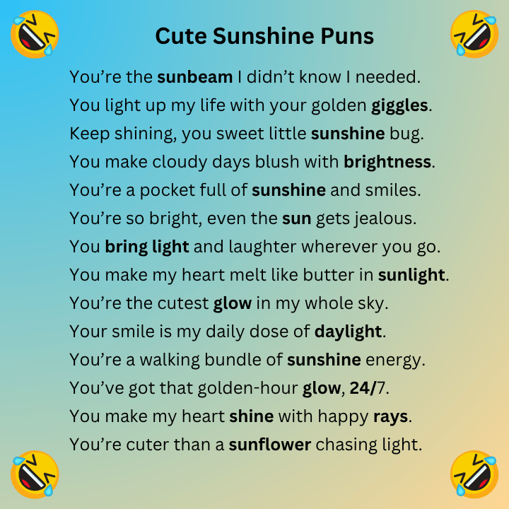 Cute Sunshine Puns