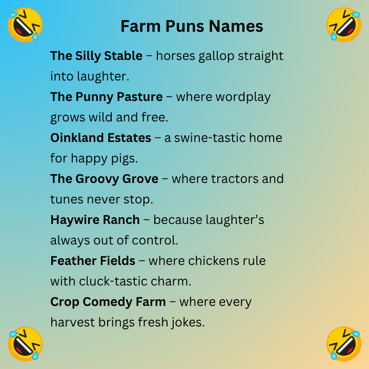 Farm Puns Names
