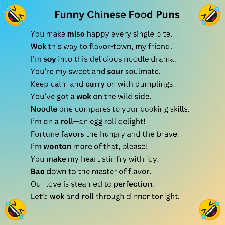 Funny Chinese Food Puns