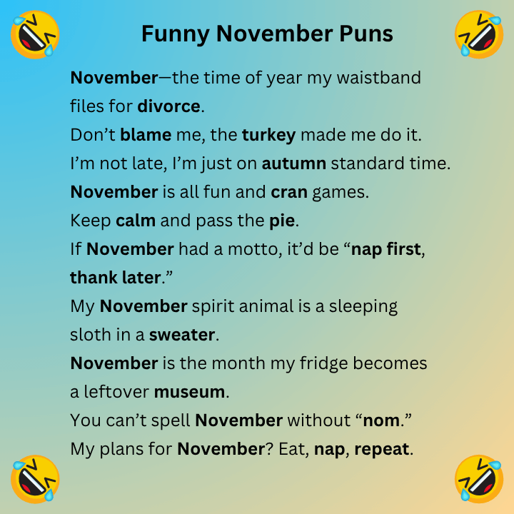 Funny November Puns