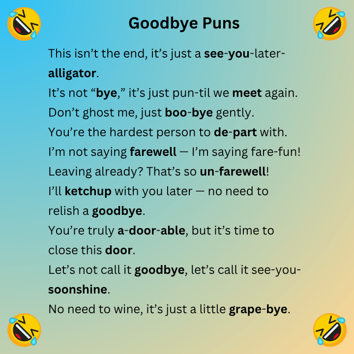 Goodbye Puns