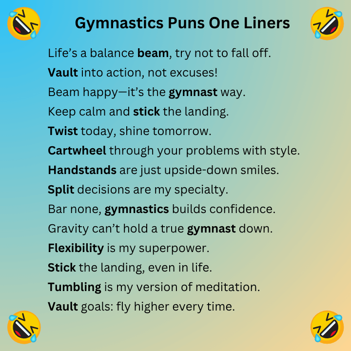 Gymnastics Puns One Liners