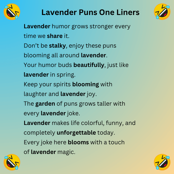 Lavender Puns One Liners