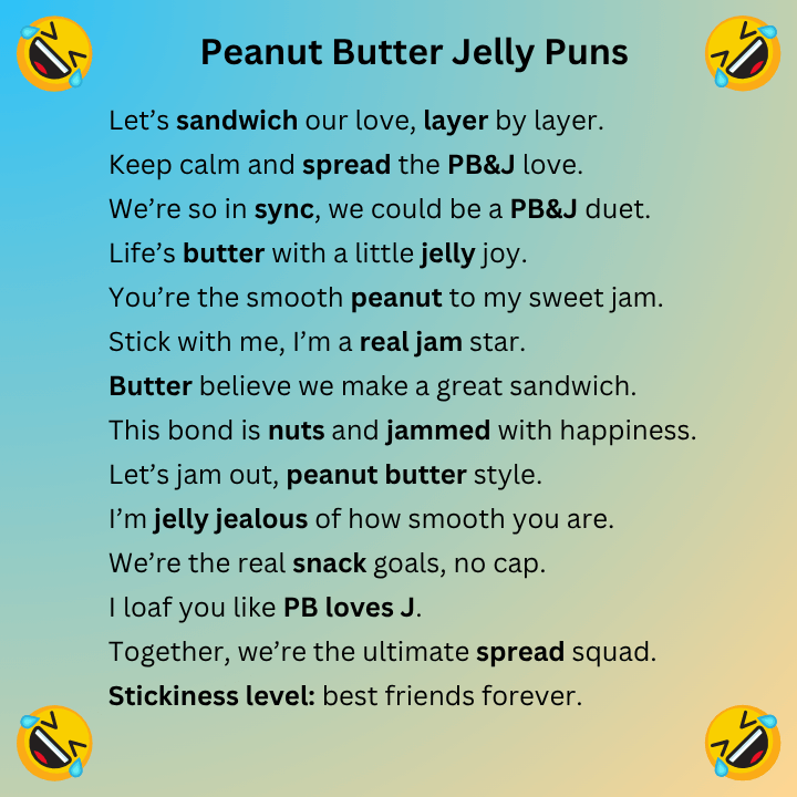 Peanut Butter Jelly Puns
