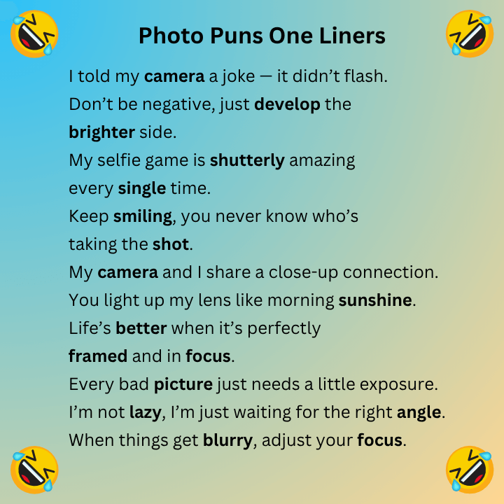 Photo Puns One Liners