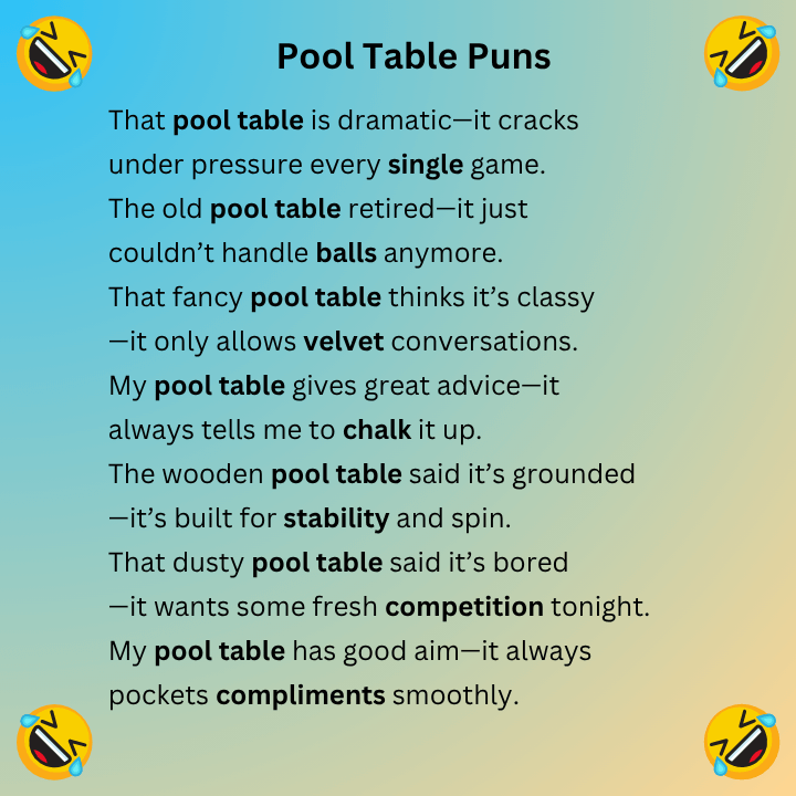 Pool Table Puns