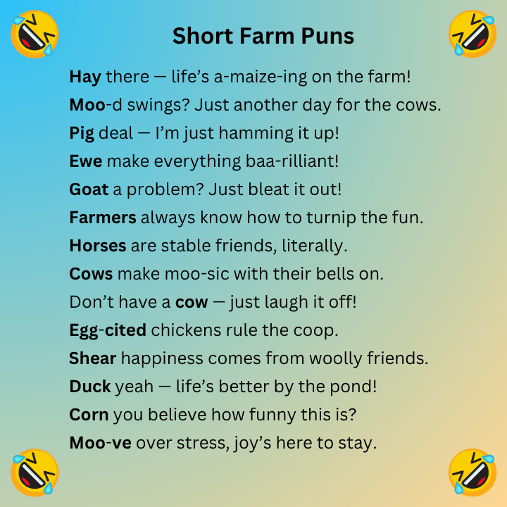 Short Farm Puns