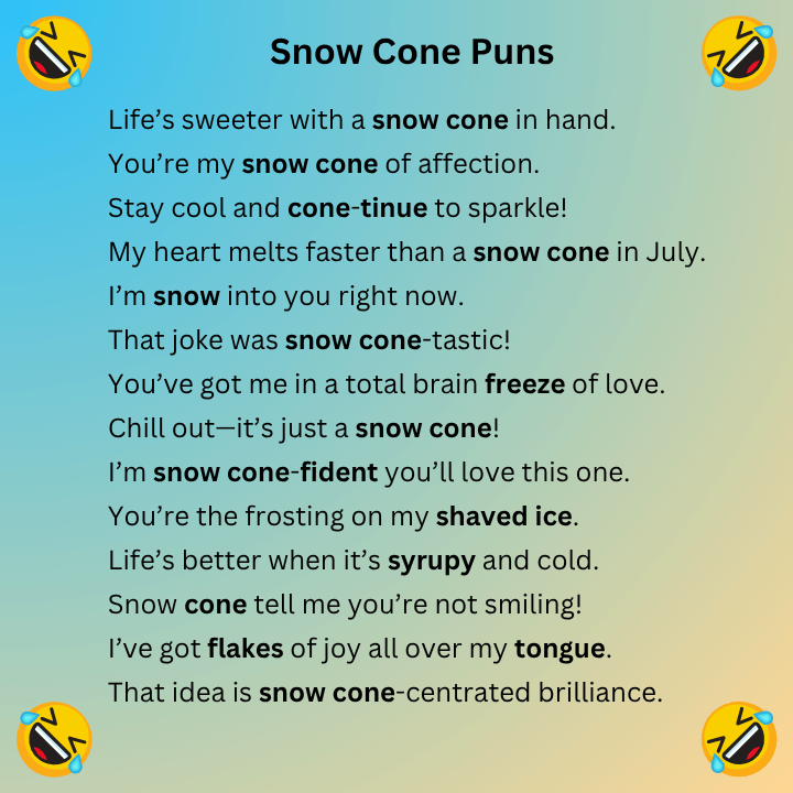 Snow Cone Puns