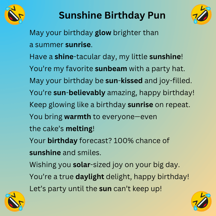 Sunshine Birthday Pun