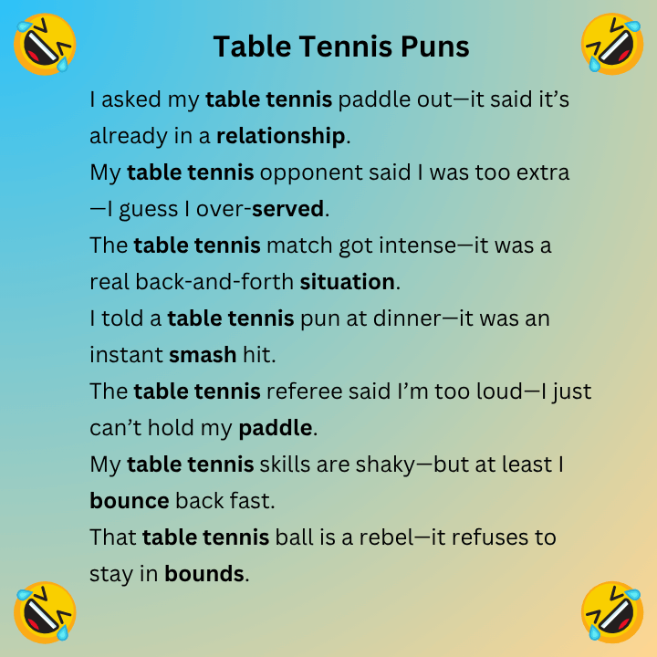 Table Tennis Puns