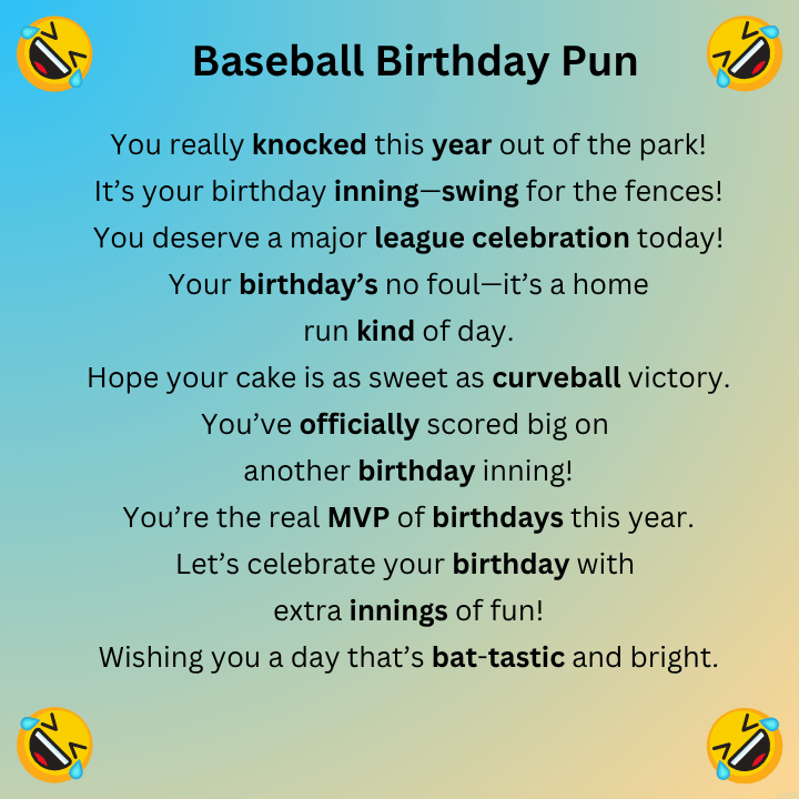Baseball Birthday Pun
