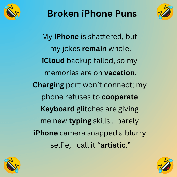 Broken iPhone Puns