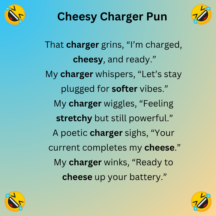 Cheesy Charger Pun