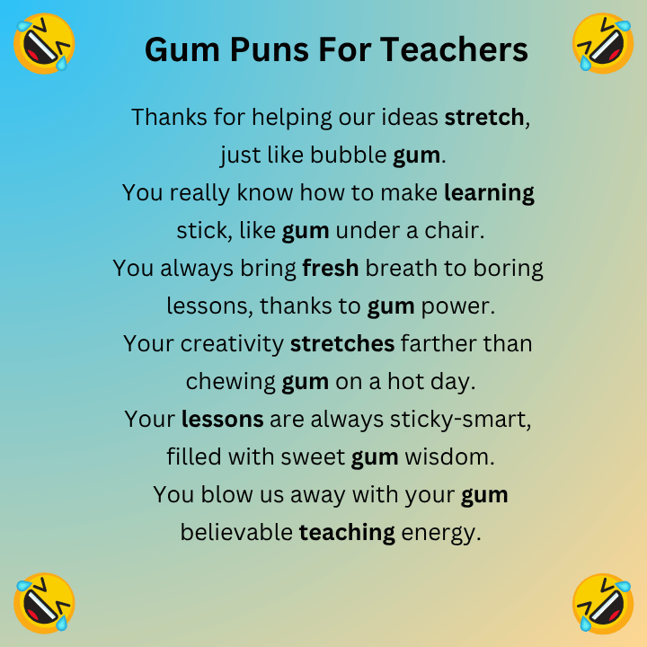 Gum Puns For Teachers