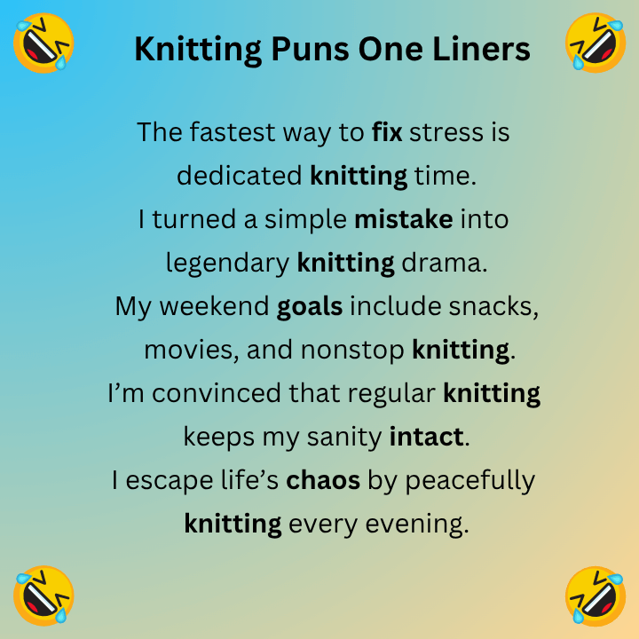 Knitting Puns One Liners
