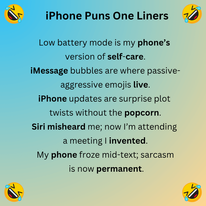 iPhone Puns One Liners