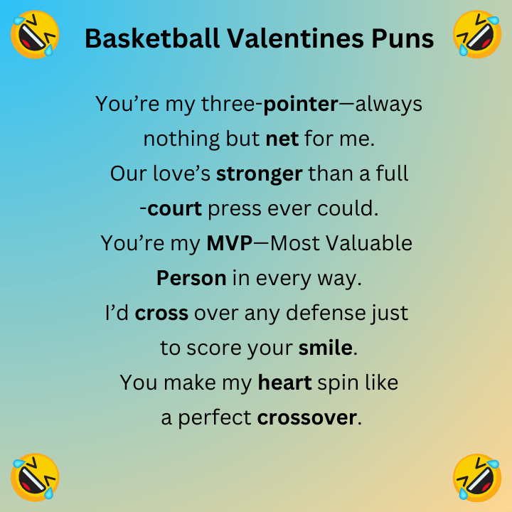 Basketball Valentines Puns