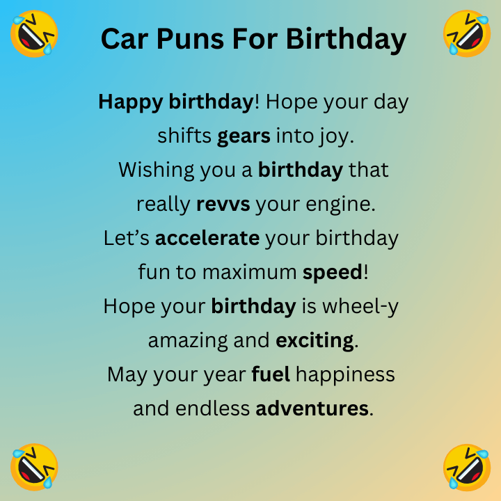 Car Puns For Birthday