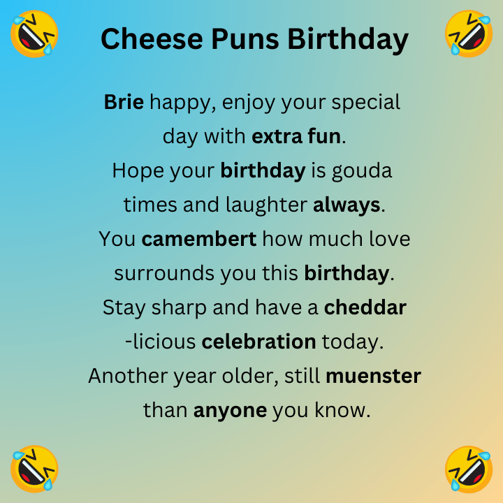 Cheese Puns Birthday