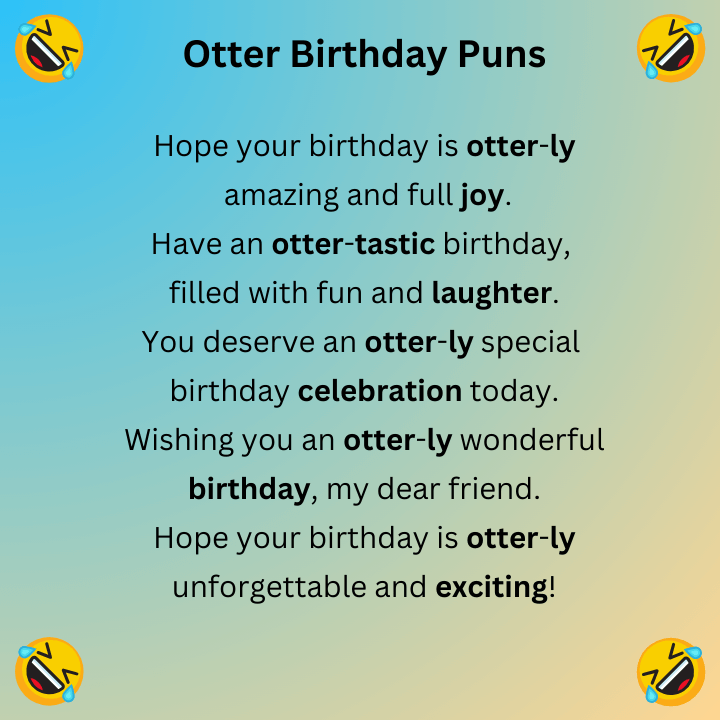 Otter Birthday Puns