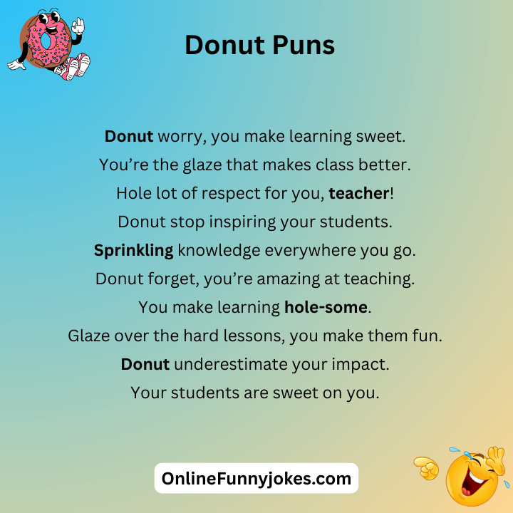 Donut Puns For Teachers