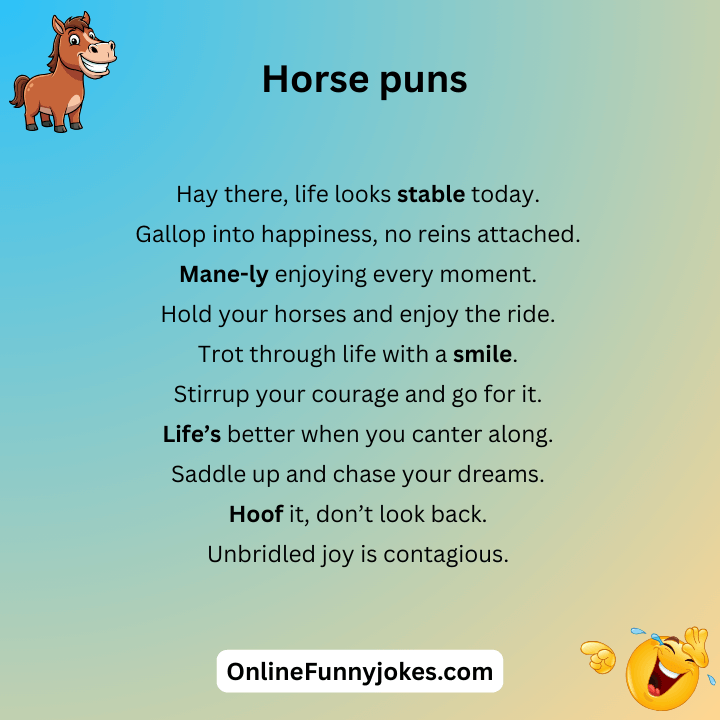 Horse Puns One Liners