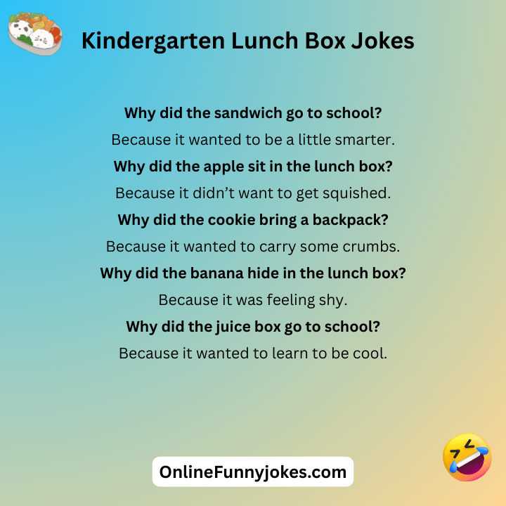 Kindergarten Lunch Box Jokes