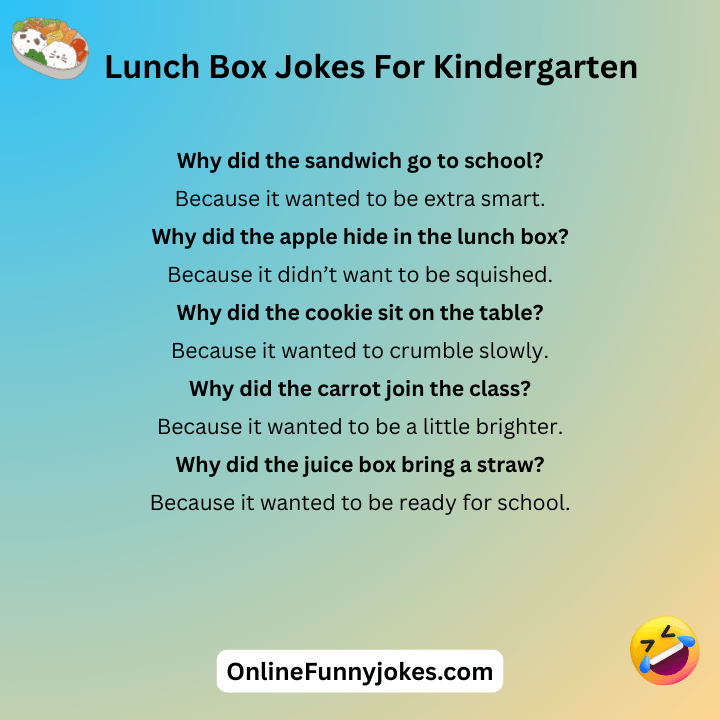 Lunch Box Jokes For Kindergarten
