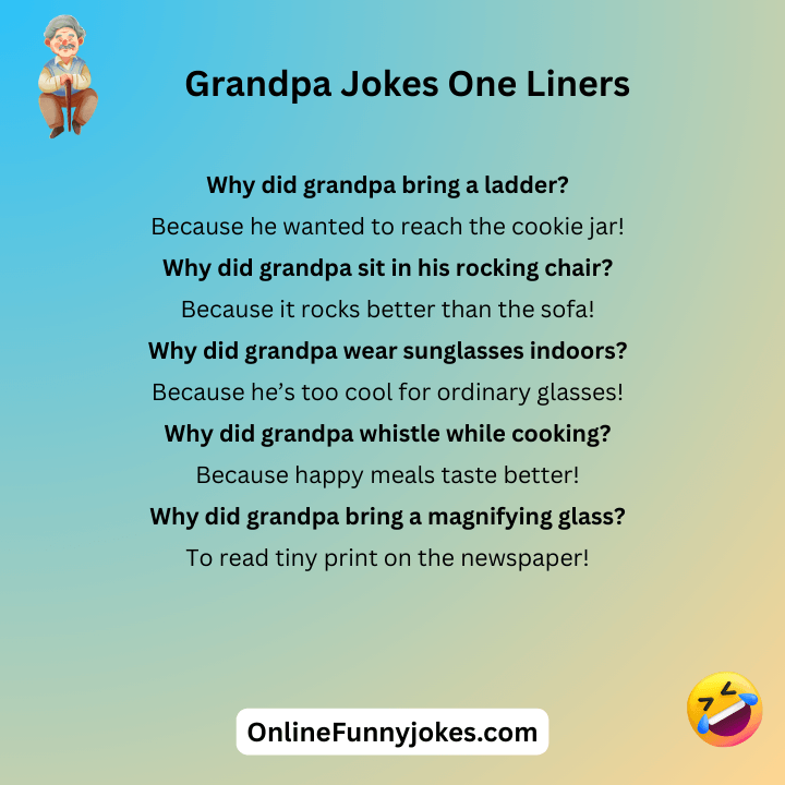 Grandpa Jokes One Liners